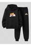 Children Hooded Set Sweet Dog Printed 3 Thread Ş Fleece-Lined Sweatshirt - Tracksuit Set