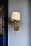 Atlas Single Antique Painted Wall Lamp (with Cream Cylinder Shade) - 5