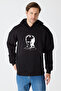 Unisex Oversized % 100 Cotton Soft Textured with Fleece Inside "Atatürk" B Printed K Hooded Sweatshirt - 3