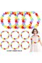 Hawaiian Floral Neck Garland - Colorful Tropical Party Leisi 12 Pieces (4940)