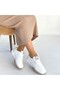 White Lace-up Women's Sports Shoes - 4