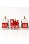 Christmas Tree Ornament Set of 3 – Red Train and House Figurines |   6X8 cm Christmas Decoration, New Year Gift - 2