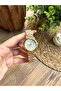 Round Classic Gold Inside White Women's Wristwatch - 4