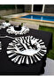 2-Piece Stripe Linen Fabric Frilly Napkin/Display - 2