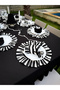 4-Piece Stripe Linen Fabric Frilly Napkin/ Presentation - 3