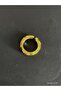 Tarnish-Resistant Steel Gold Color Flower Patterned Enamel Adjustable Steel Ring - Gift Boxed - 5