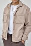 Premium Men's Fleece Lined Snap Fastener Beige Jacket Ls-89921 - 3