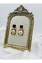 Cream Stone Gold Geometric Earrings – the Modern Take on Vintage Elegance |   Special Boxed - 8