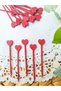 February 14 Valentine's Day Romantic Table Decoration Set Heart Cupcake Picks-Birthday Heart Cake Decoration - 4