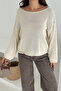 Women's Off-Shoulder Loose Knit Sweater - 6