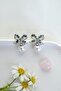 Zircon Stone Bow Model Pearl Earrings – Stylish and Long-Lasting Elegant Earrings - 4