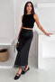 Women's Satin Long Skirt with Lace Detail – Elegant Touch - 3