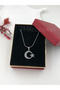 Steel Women's Necklace Stainless Silver Color Moon Star 45 cm Antiallergic with Gift Box - 5