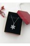 Steel Women's Necklace Stainless Silver Color Snowflake Stone 45 cm Antiallergic with Gift Box - 7