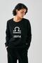 Women's Black Libra Zodiac Sign Oversized 2 Thread Tracksuit Home Wear Set - 5