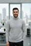 Men's Patterned Full-Neck Knitwear Sweater - Stylish and Winter-Friendly Model with Fishmouth Collar - 2