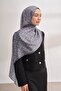 Monogram Patterned Imported Voile Shawl - Gray - 2