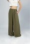 Women's Modal High Waist Pocketed Elastic Waist Wide Leg Pants Khaki - 7