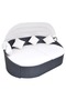 Outdoor Lounge Bed with Canopy Poly Rattan Black