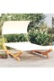 Outdoor Lounge Bed with Canopy 165x203x126 cm Solid Bent Wood Cream