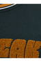 Long Sleeve Striped Detail Fleece-Lined Crew Neck Embroidered Sweatshirt - 6