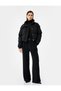 Mock Neck Long Sleeve Water Repellent Crop Puffer Coat - 2