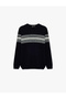 Long Sleeve Stripe Detailed Crew Neck Winter Knitwear Sweater - 3