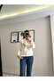Soft Textured - Satin Scarf - Polo Neck Knit Long Sleeve Sweater - 4