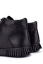 Women's Genuine Leather Black Floater Casual Boots - 6