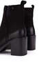 Women's Genuine Leather Black Nubuck Heeled Boots - 5