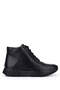 Women's Genuine Leather Black Floater Casual Boots