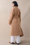 Camel Cashmere Coat with Epaulettes on the Collar and Flap Pocket - 3