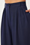Pleated Woven Palazzo Pants Ldw0009 Dark Blue - 4