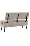 Storage Bench with Backrest 110 cm Cream Fabric - 5