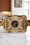 Italian Rosewood 8-Person Luxury Handmade Tray Cream Gold, Serving Tray - 2