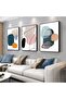 Abstract Color Block Wall Art (40x60 cm) – 3-Piece Framed Canvas Set in Orange, White & Blue
