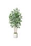 180cm Ficus Artificial Tree – Natural Trunk & Lifelike Leaves. Chic Ramadan home/office decor. - 8