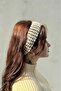 Cream Fishnet Style Braided Headband, Perforated Headband, Braided Bandana - 3