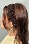 Brown Mesh Style Braided Headband, Perforated Headband, Braided Bandana - 3