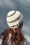 Black and White Striped Fuzzy Knit Hat, Crochet Hair Accessory, Patterned Beanie, Unisex Crochet Hat - 3