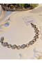 Silver Color Vip Bracelet with Zircon Stone Ring Detail