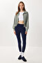 Mock Neck Zippered Modal Sweatshirt Lub0308 Green - 4