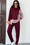 Women's Side Tie Striped Long Sleeve Shirt Detailed Sporty Stylish Modal Set - 4