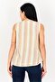 Women Tie Neck Sleeveless Stripe Top, Multicolor - 3