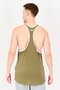 Men Loose Fit Graphic Print Sleeveless Training T-Shirt, Olive - 3