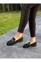 Black Patent Leather Buckle Women's Casual Shoes