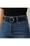 Women's Black Faux Leather Belt with Round Buckle – Minimal and Stylish Everyday Belt Model - 2