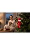 Christmas Pine Tree Ornament Snowman Plush with Red Bow Tie Model Hanging Ornament 17 cm Christmas Decor - 3