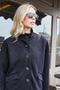 Women's Lightweight Flexible Nubuck Fabric Collared Pocketed Drop Shoulder Long Sleeve Jacket Coat-Black - 4