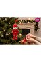 Christmas Pine Tree Ornament Snowman Plush with Red Bow Tie Model Hanging Ornament 17 cm Christmas Decor - 2